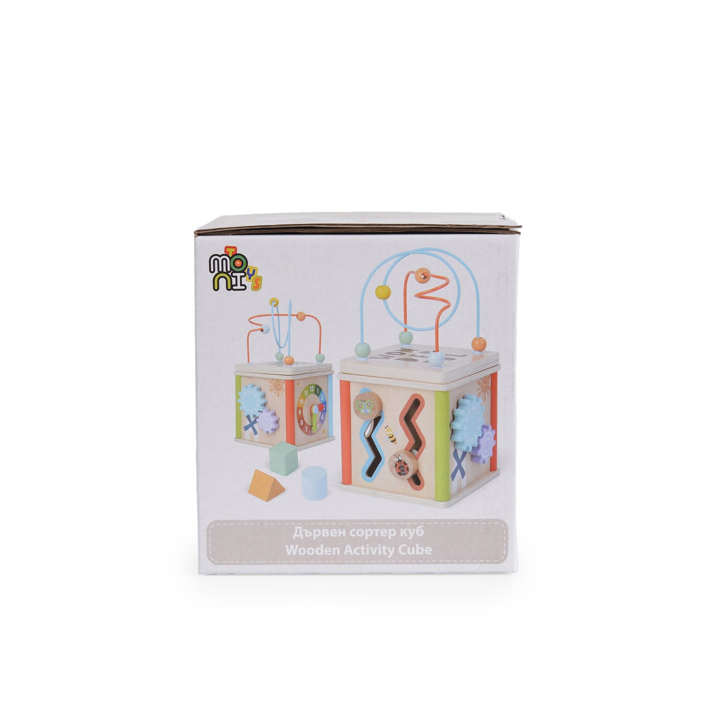 Moni wooden activity cube - oktatójáték
