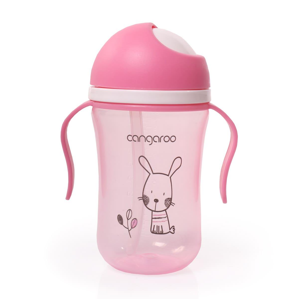 Cangaroo Bunny szívószálas itatópohár kék,pink