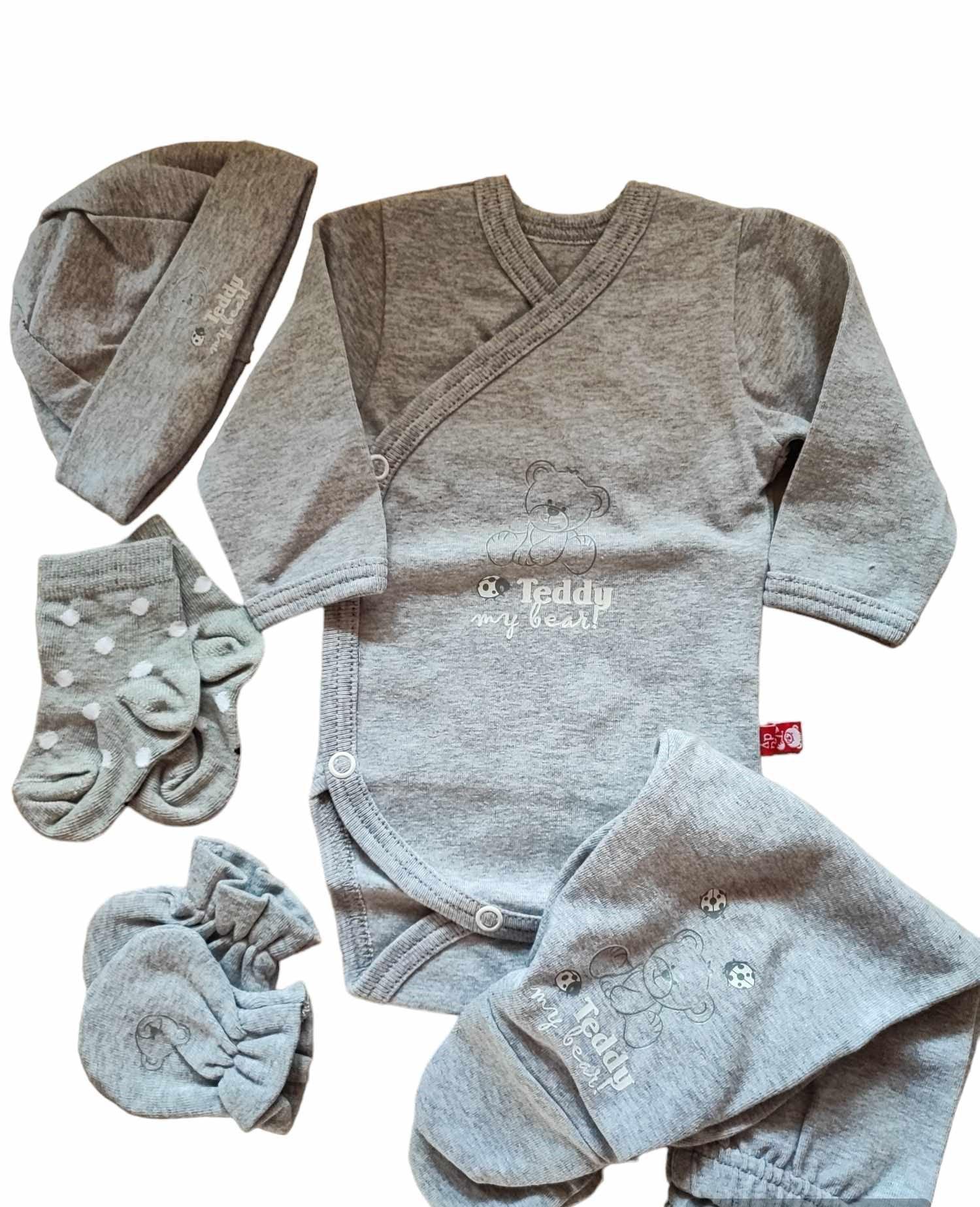 Topp 5 részes bébi szett szürke maci 50-56