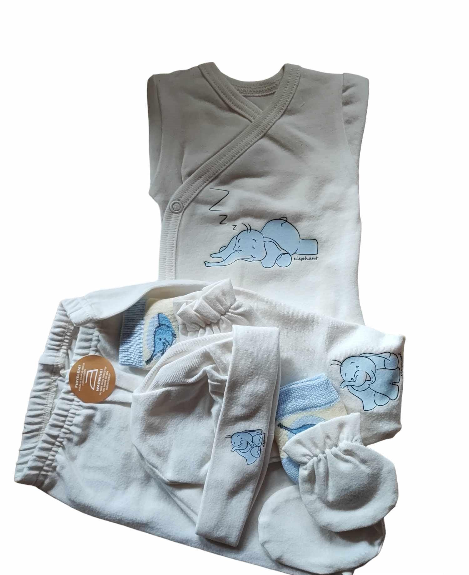 Topp 5 részes bébi szett fehér elefánt 50-56