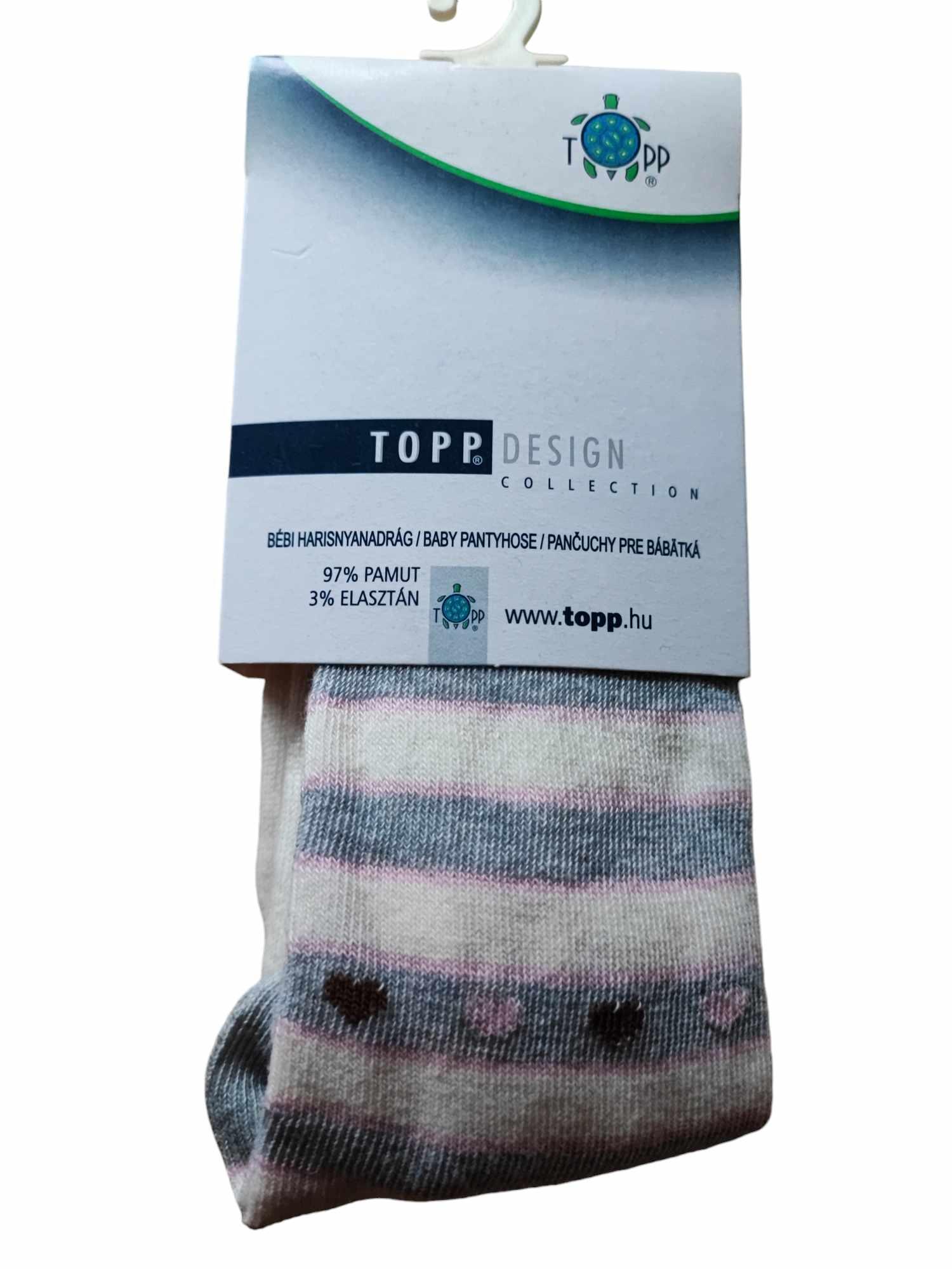 Topp Design Collection kisbaba harisnya bézs csíkos 80-86