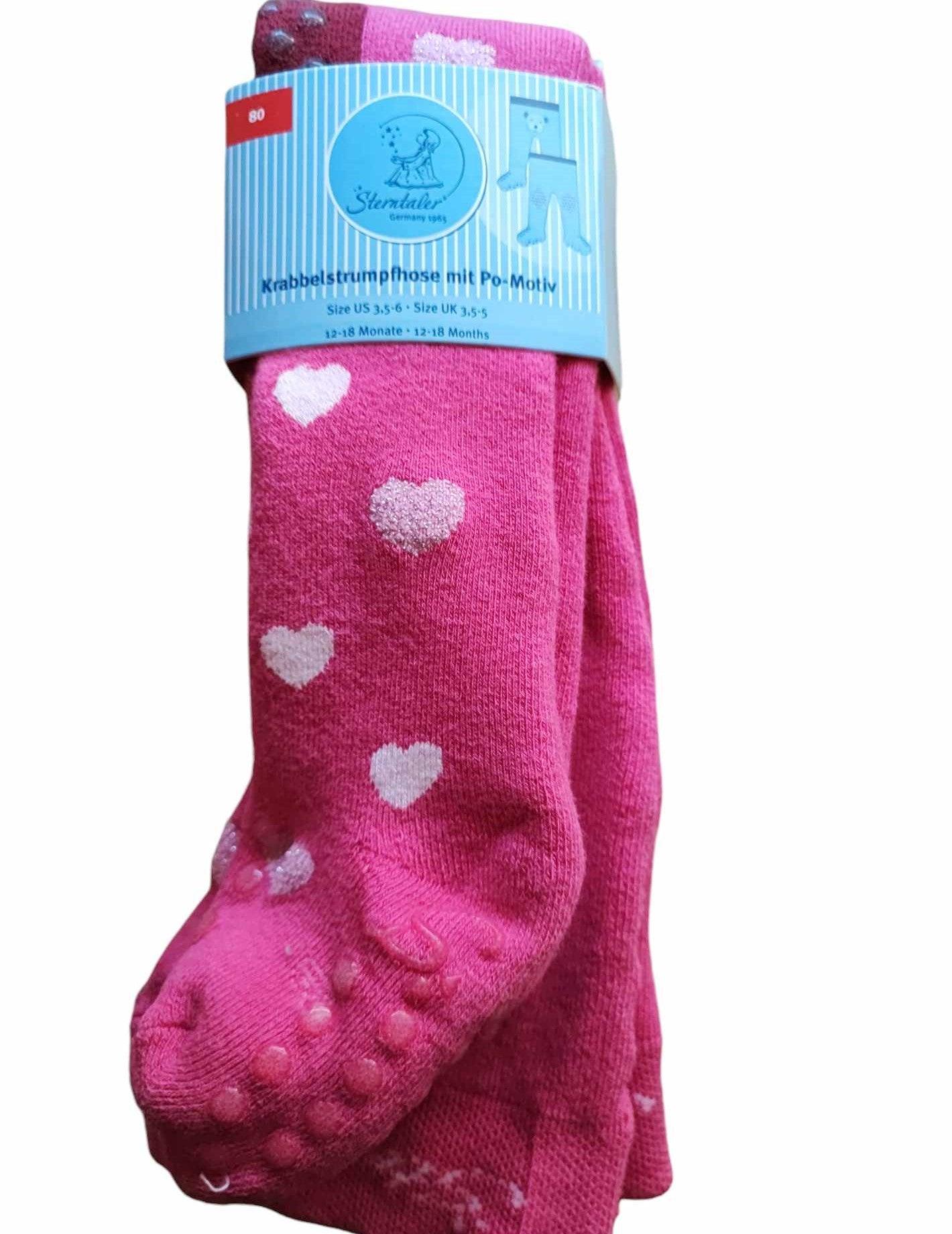 Sterntaler babaharisnya csúszásgátló talppal 80 / pink szívecskés