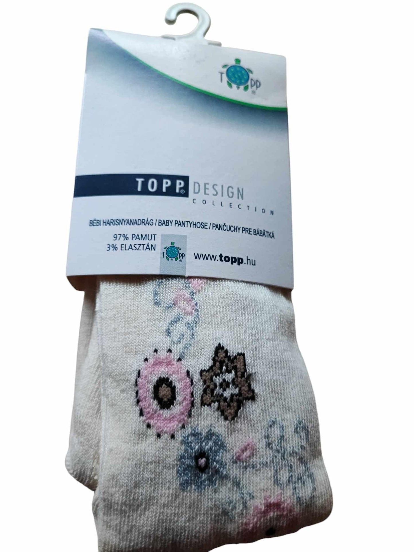 Topp Design Collection kisbaba harisnya virágmintás 92-98,virágmintás 80-86