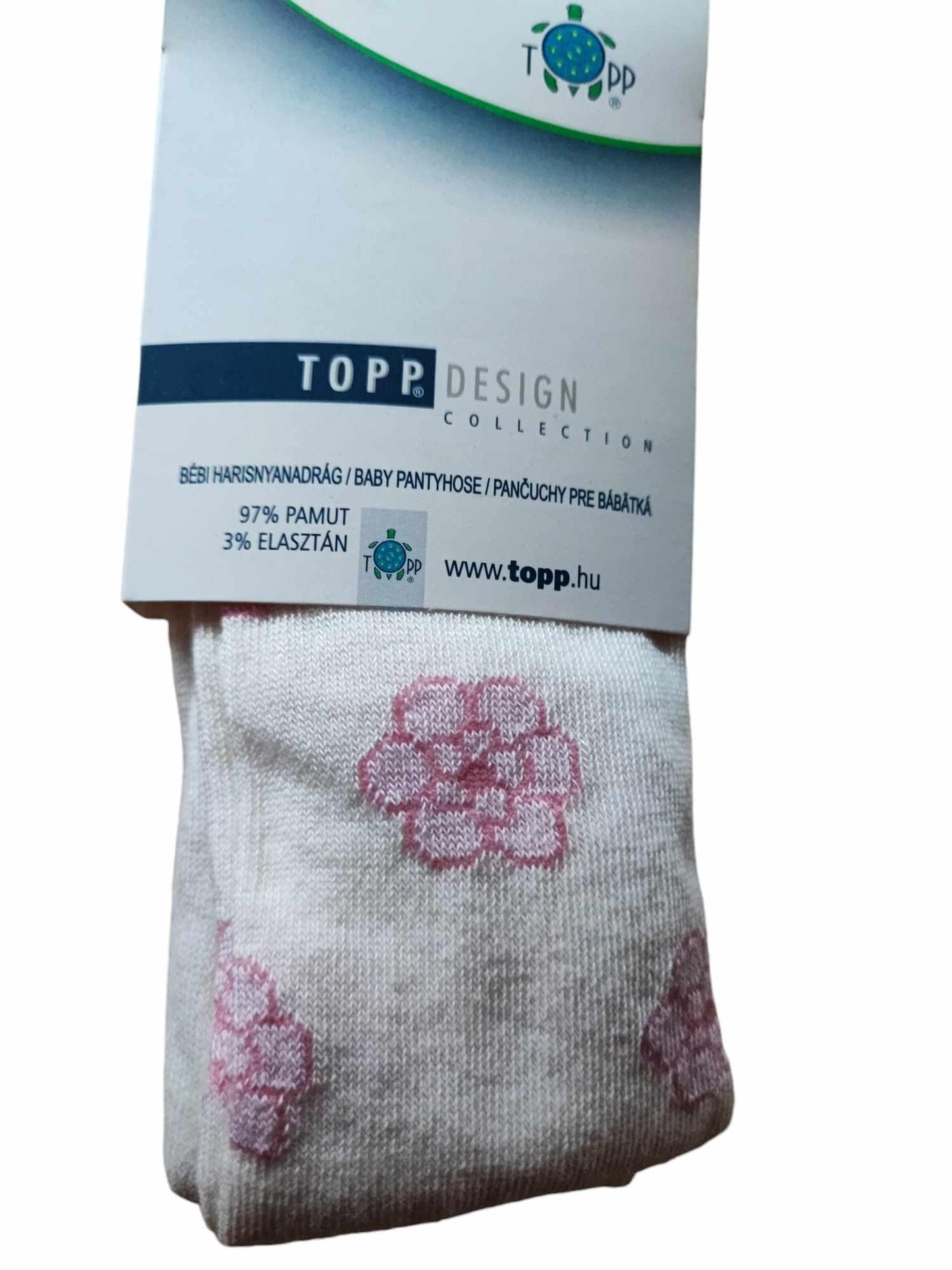 Topp Design Collection kisbaba harisnya pink virágmintás 80-86