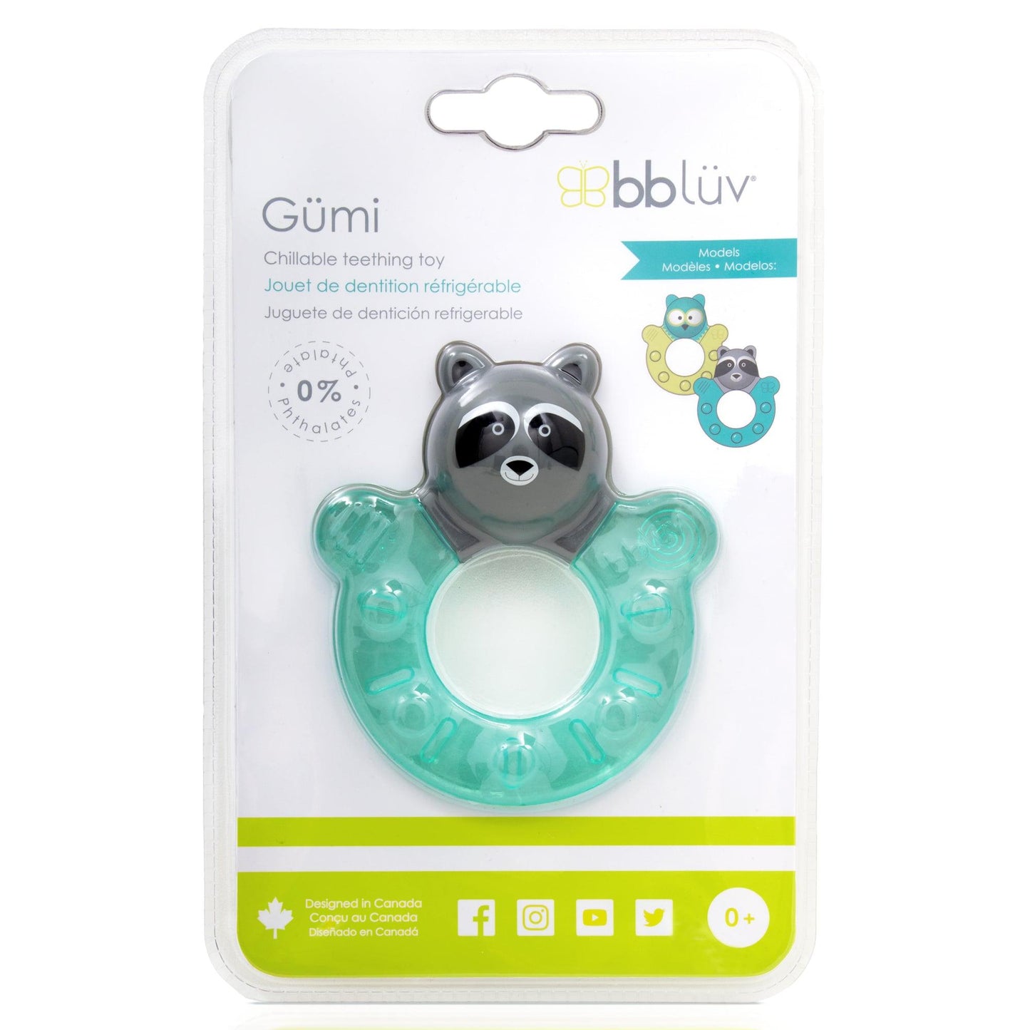 Bblüv Gümi hűthető rágóka auqa-mosómedve,lime-bagoly