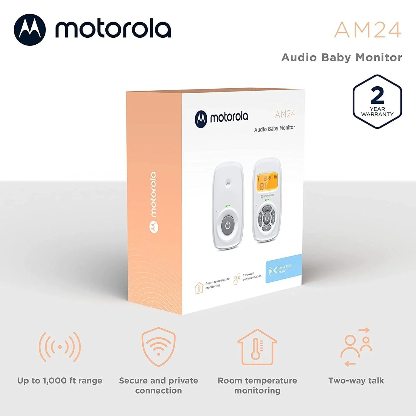 Motorola AM24 kétirányú audió babaőrző - BBLOVE | Bababolt és webshop
