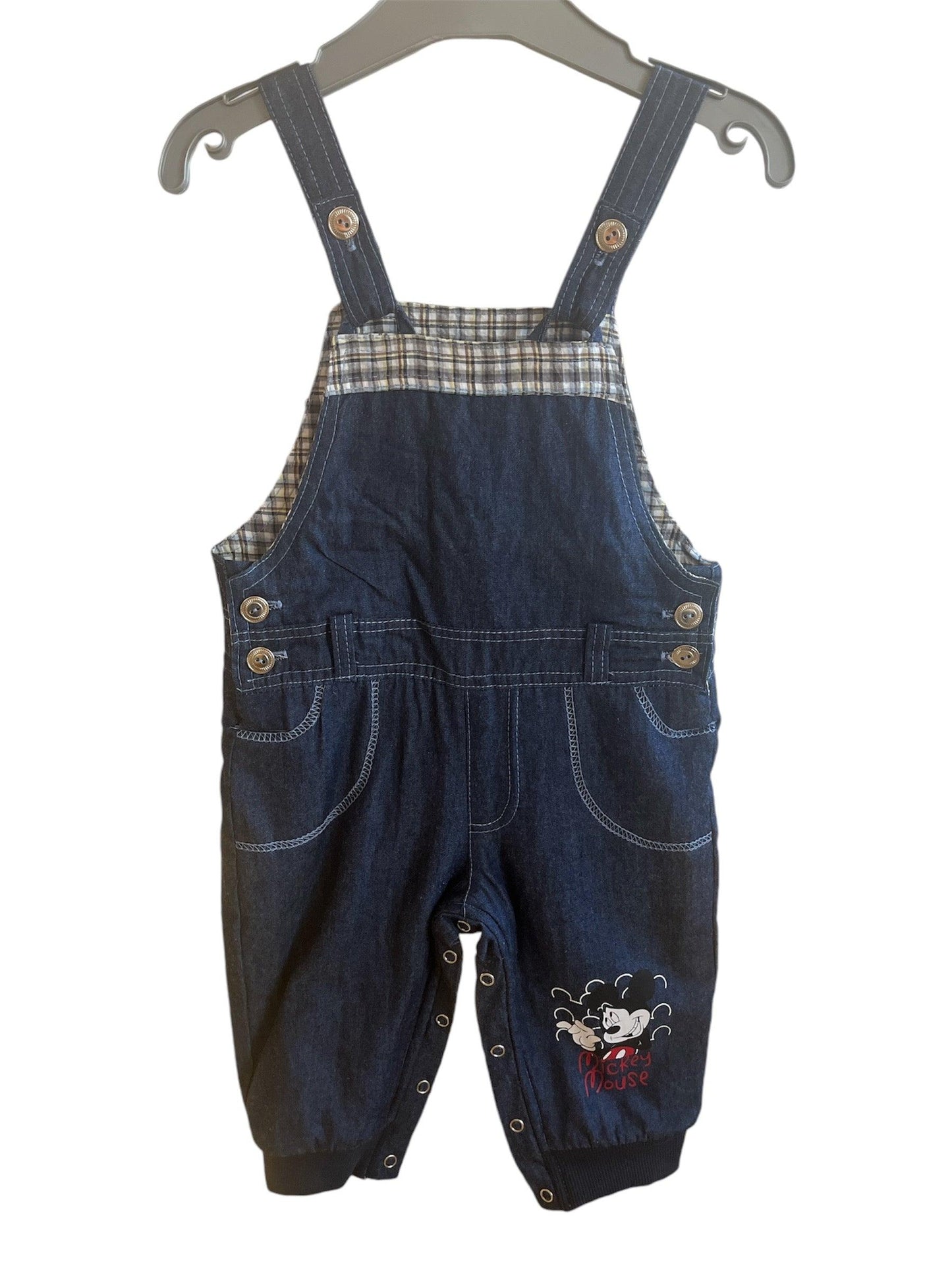 Téli kantáros nadrágok Mickey egér farmer hatású / 68 cm,Mickey egér farmer hatású / 74 cm,Mickey egér farmer hatású / 80 cm