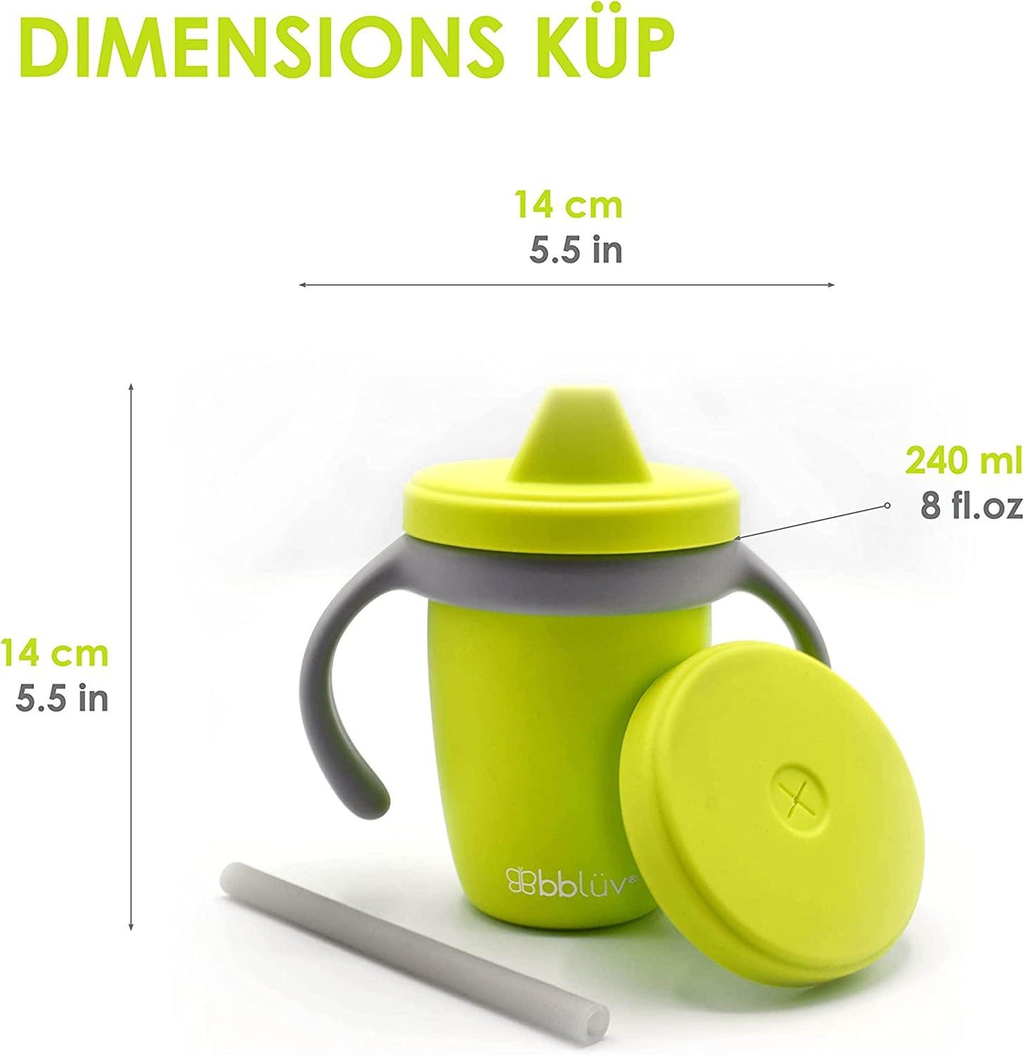 Bblüv Küp szilikon pohár aqua,lime