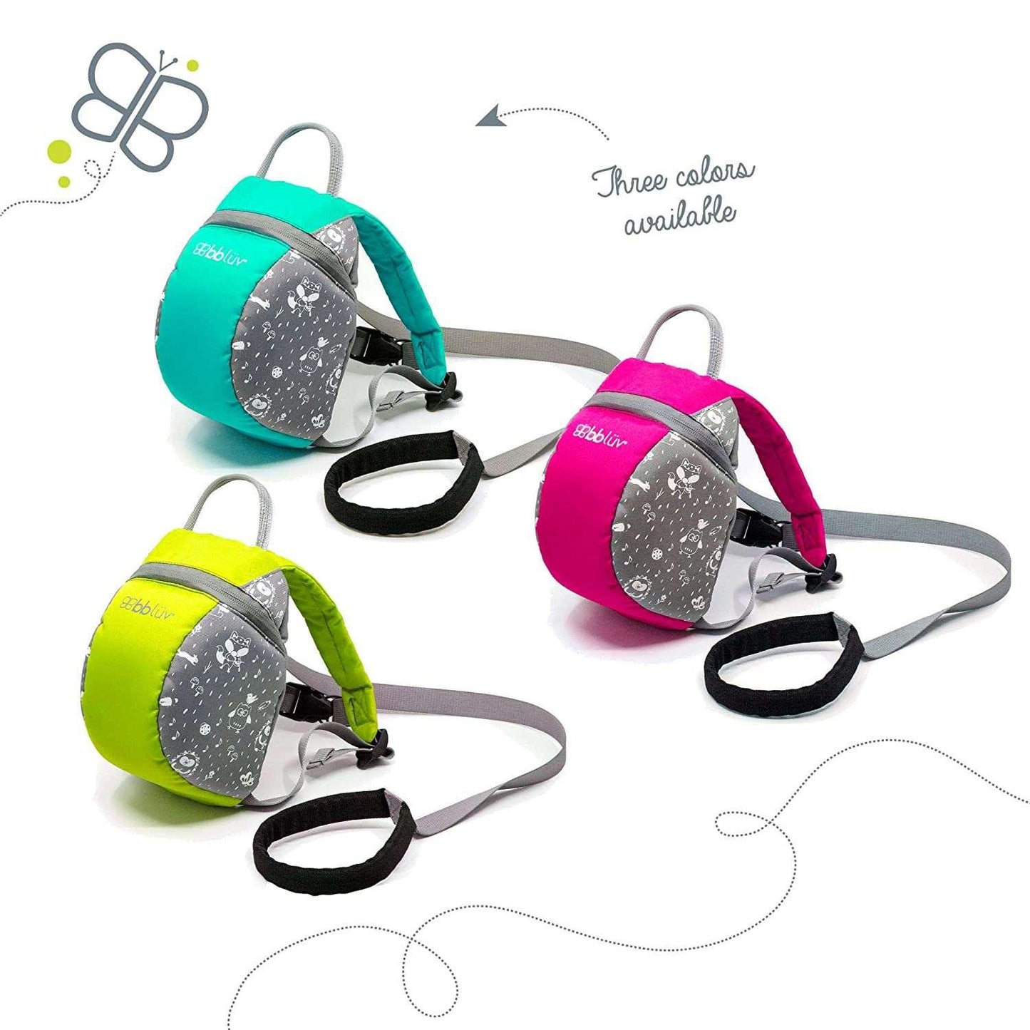 Bblüv Pak hátizsák hevederrel aqua,lime,pink