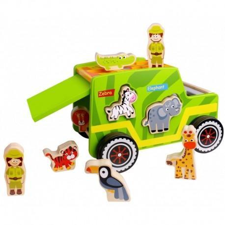 Tooky Toy Safari jeep fa puzzle - BBLOVE | Bababolt és webshop