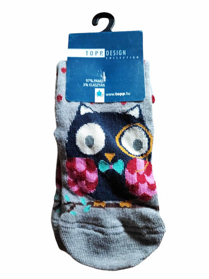 Topp Design Collection bagoly mintás gyerek zokni sötétkék bagoly 23-26