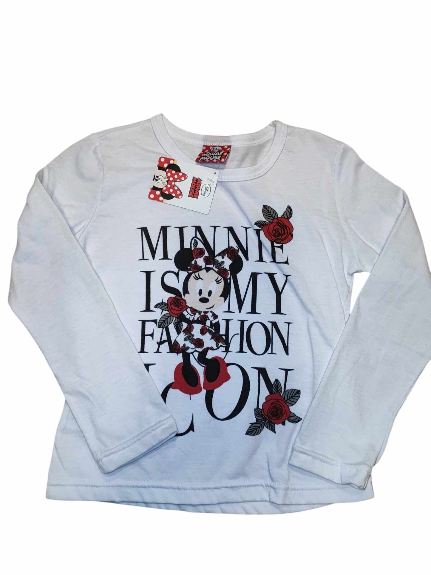Hello Kitty pamut felső Minni egér fehér 5-6 éves