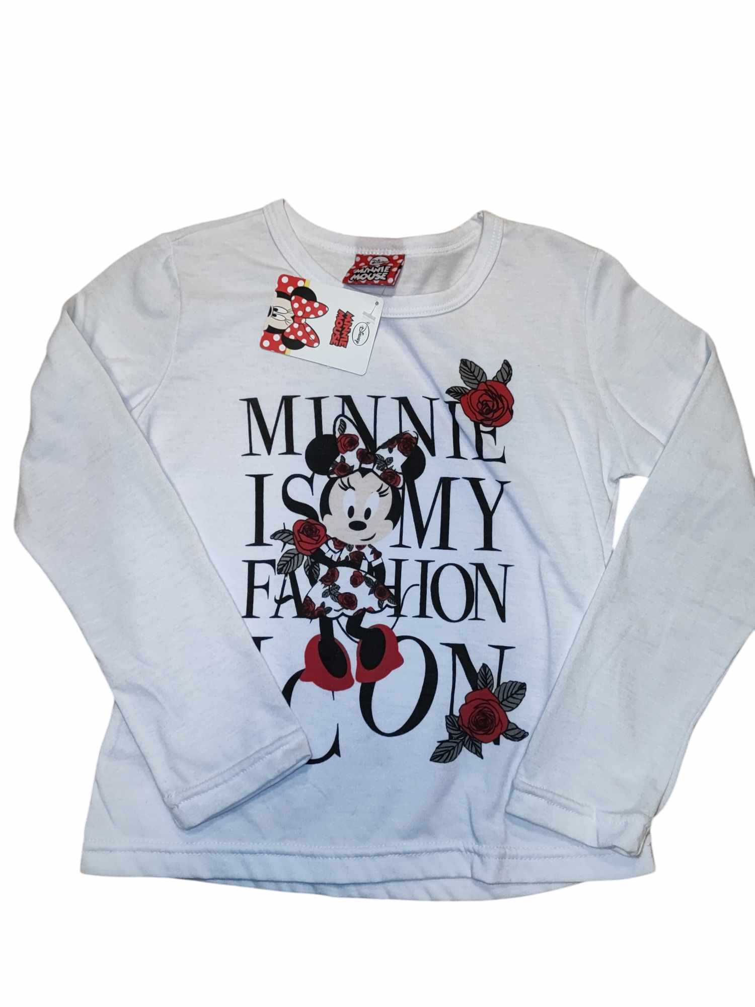 Hello Kitty pamut felső Minni egér fehér 5-6 éves