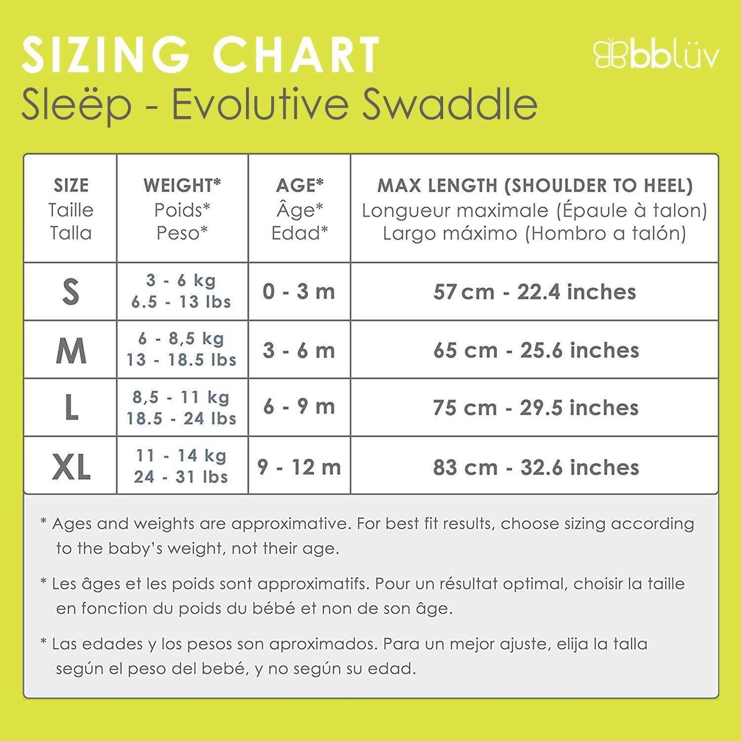BBlüv Sleep swaddle me - babapólya S = 0-3 hó,M = 3-6 hó