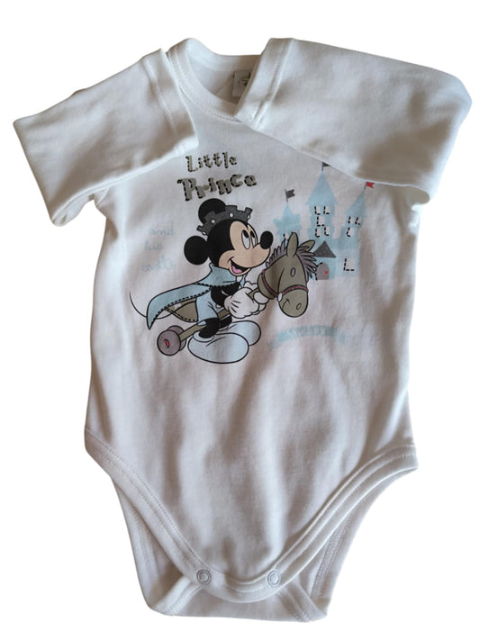Disney hosszú ujjú body Mickey  fehér 74