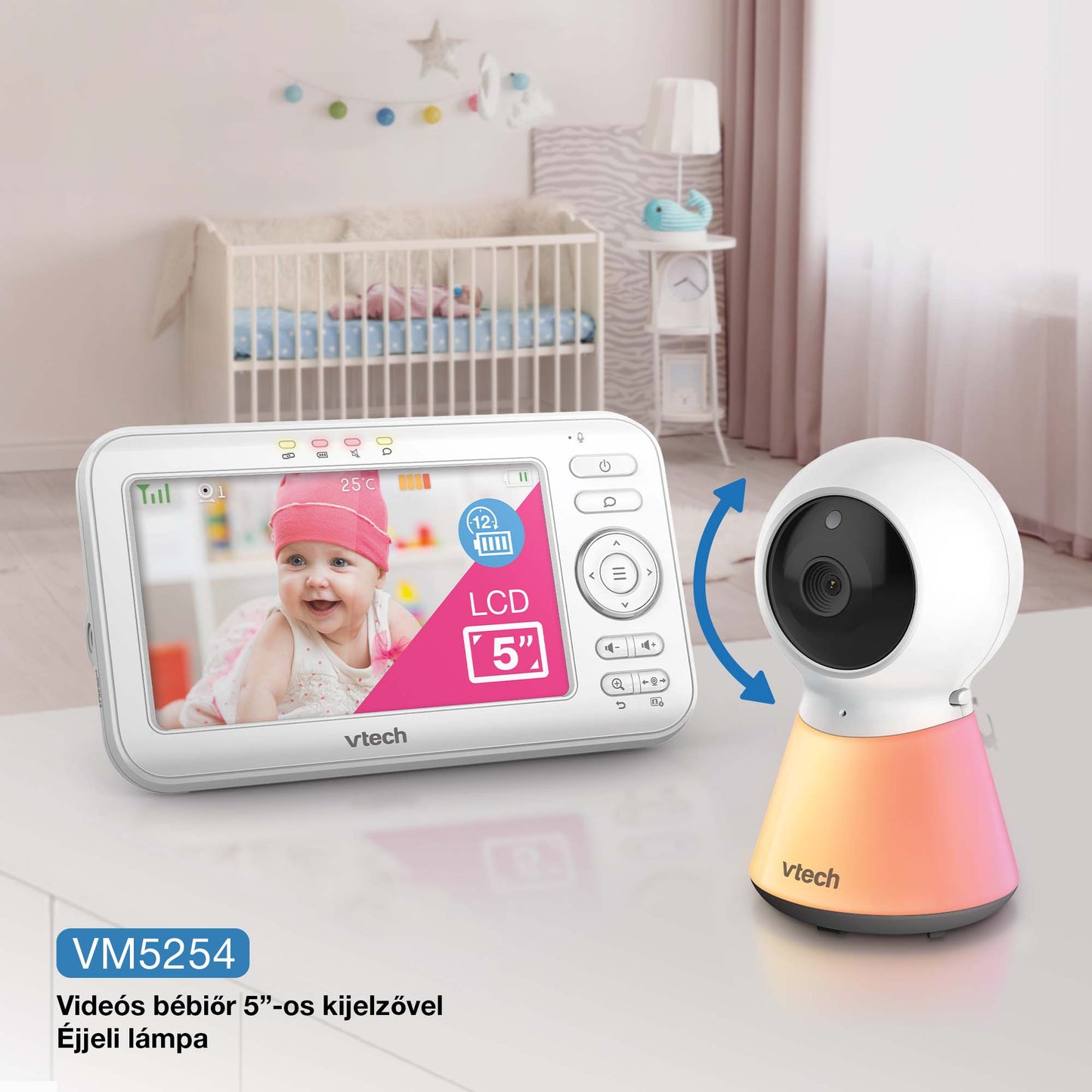 Vtech VM5254 Digitális kamerás babaőrző adaptív éjszakai fénnyel
