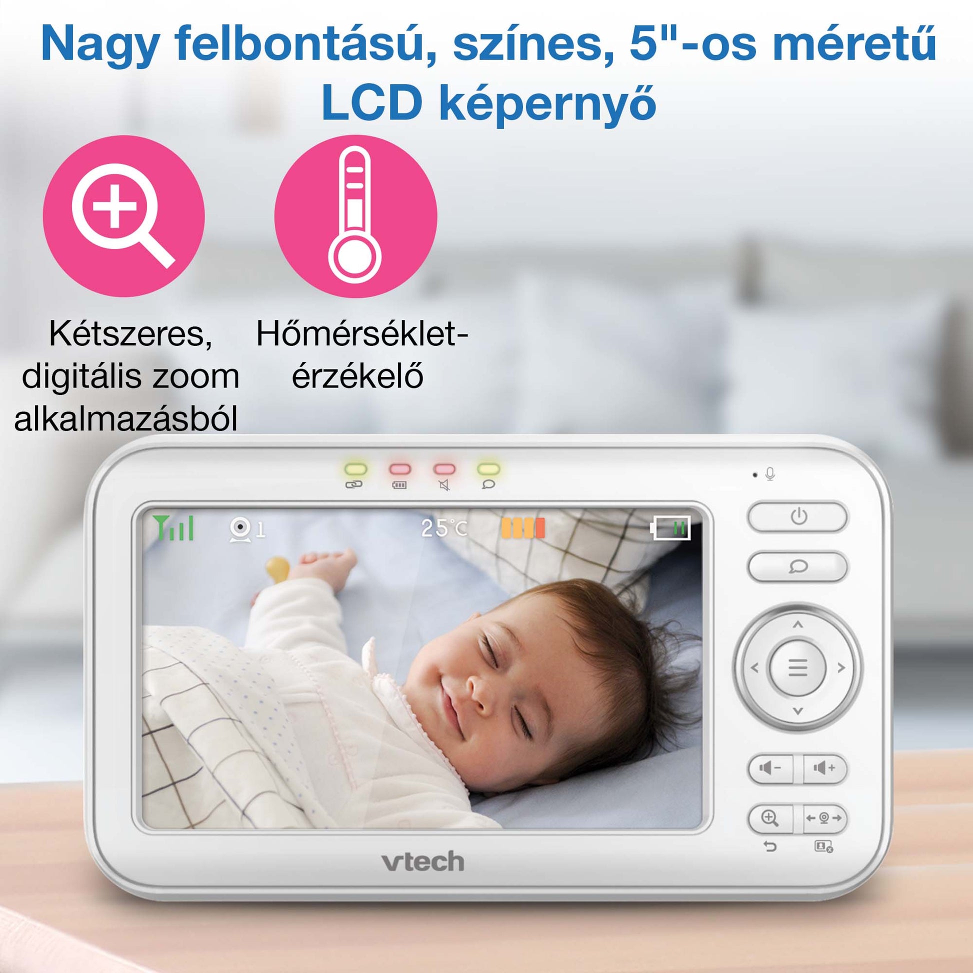 Vtech VM5254 Digitális kamerás babaőrző adaptív éjszakai fénnyel