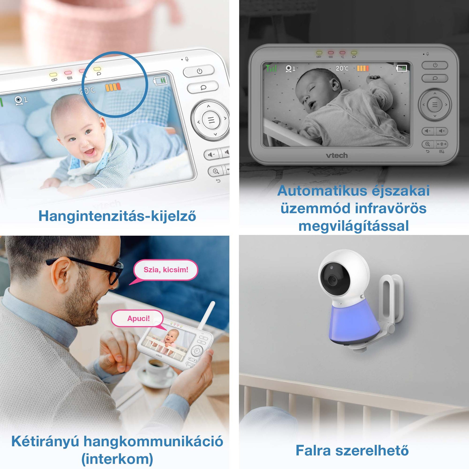 Vtech VM5254 Digitális kamerás babaőrző adaptív éjszakai fénnyel