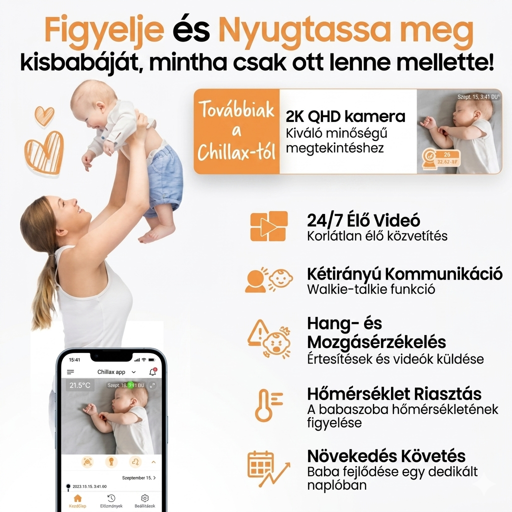 Chillax DM610 Giraffe 360° forgatható wifis kameás bébiőr