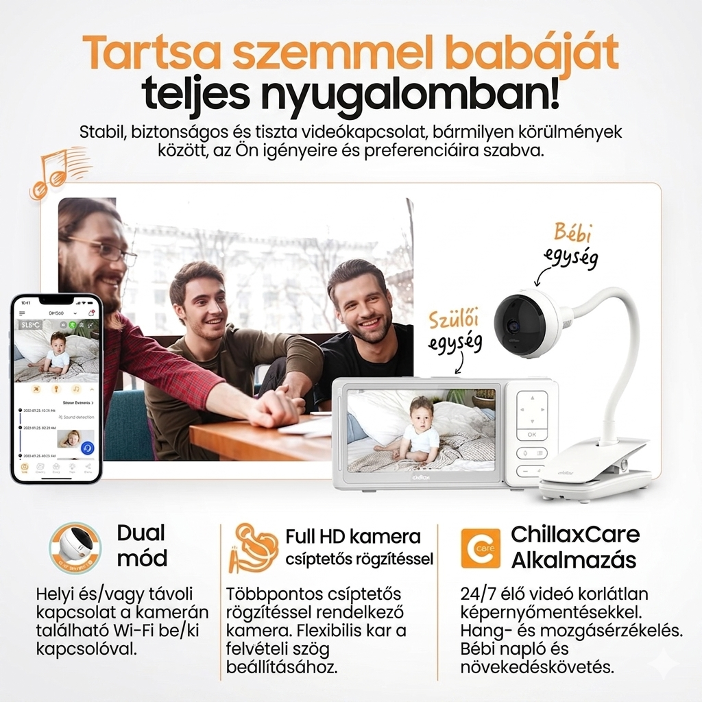 Chillax DM610 Giraffe 360° forgatható wifis kameás bébiőr