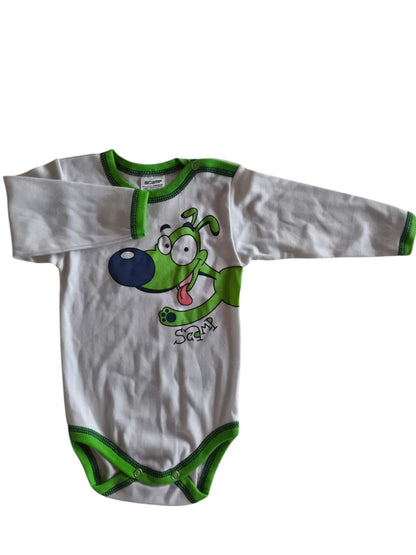 Scamp hosszú ujjú body zöld kutya  80