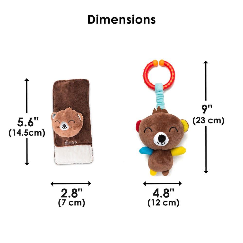 Diono Harness Soft Wraps biztonsági övvédő szett barna-maci,kék-bagoly,narancssárga - róka,szürke - mosómedve