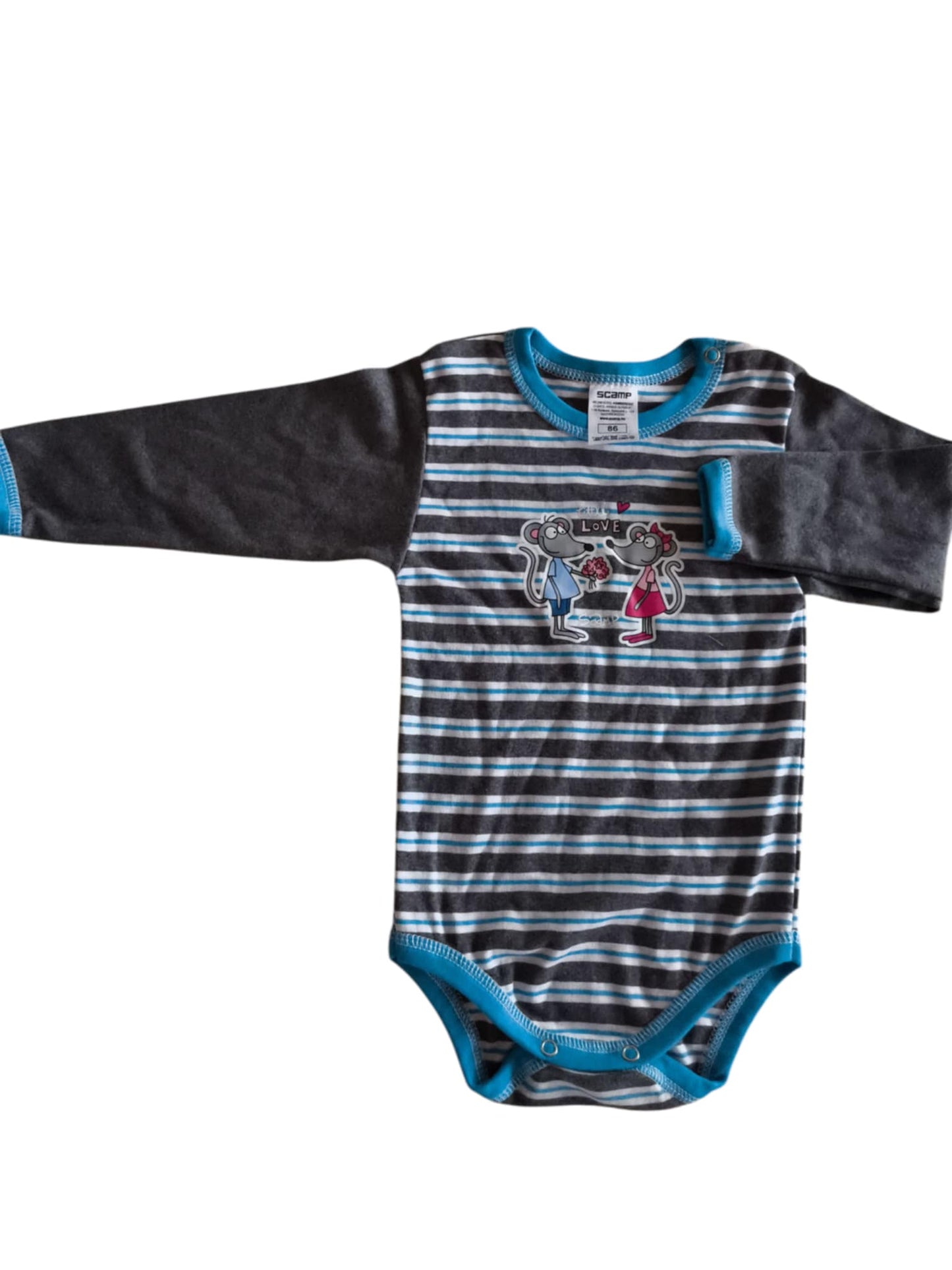 Scamp hosszú ujjú body csíkos 86