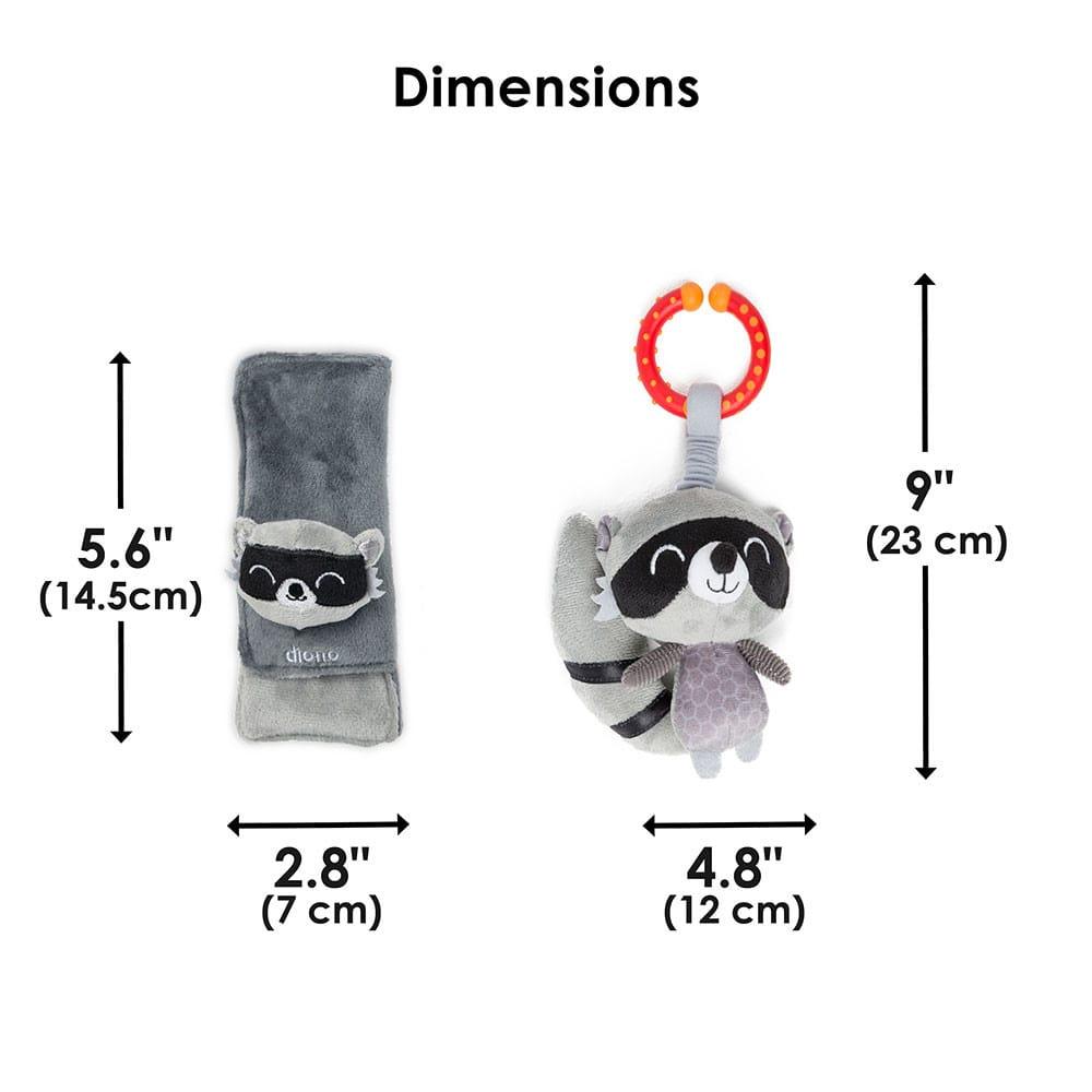 Diono Harness Soft Wraps biztonsági övvédő szett barna-maci,kék-bagoly,narancssárga - róka,szürke - mosómedve