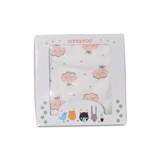 Cangaroo Mellow babatakaró corall-szurke,pink felho,zold mintas