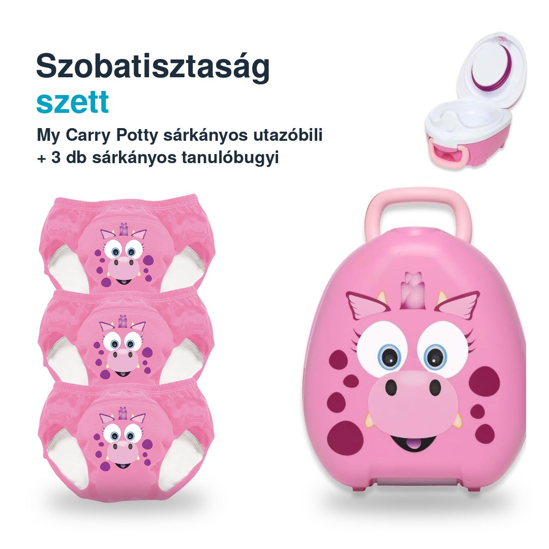 My Carry Potty szobatisztaság szett – sárkányos utazóbili és 3 db tanulóbugyi