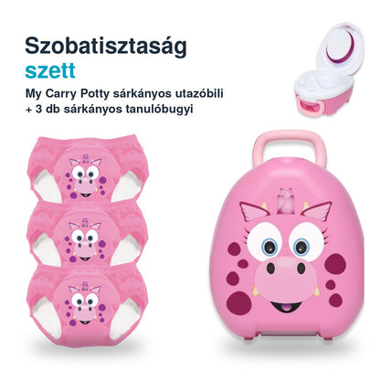 My Carry Potty szobatisztaság szett – sárkányos utazóbili és 3 db tanulóbugyi