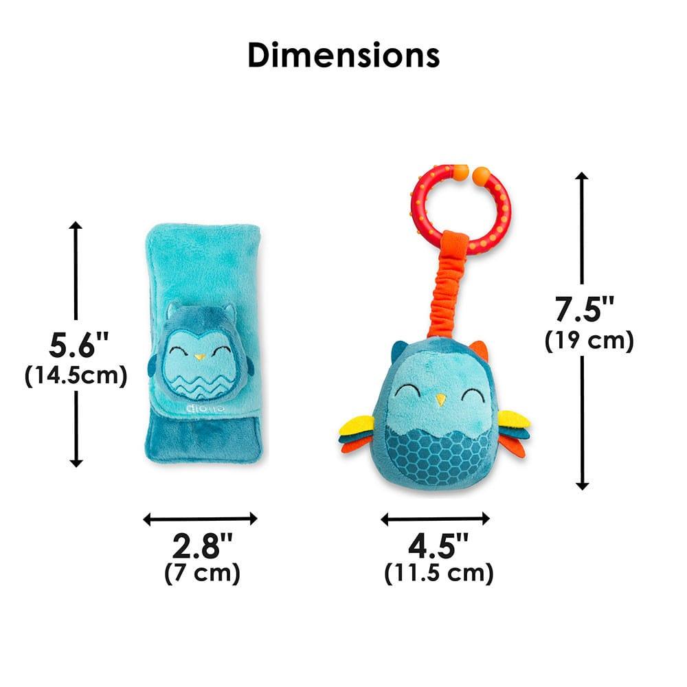 Diono Harness Soft Wraps biztonsági övvédő szett barna-maci,kék-bagoly,narancssárga - róka,szürke - mosómedve