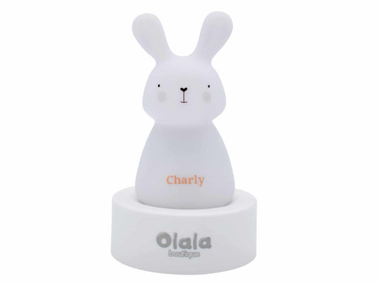Olala Rabbit solo éjszakai fény fehér,kék,pink
