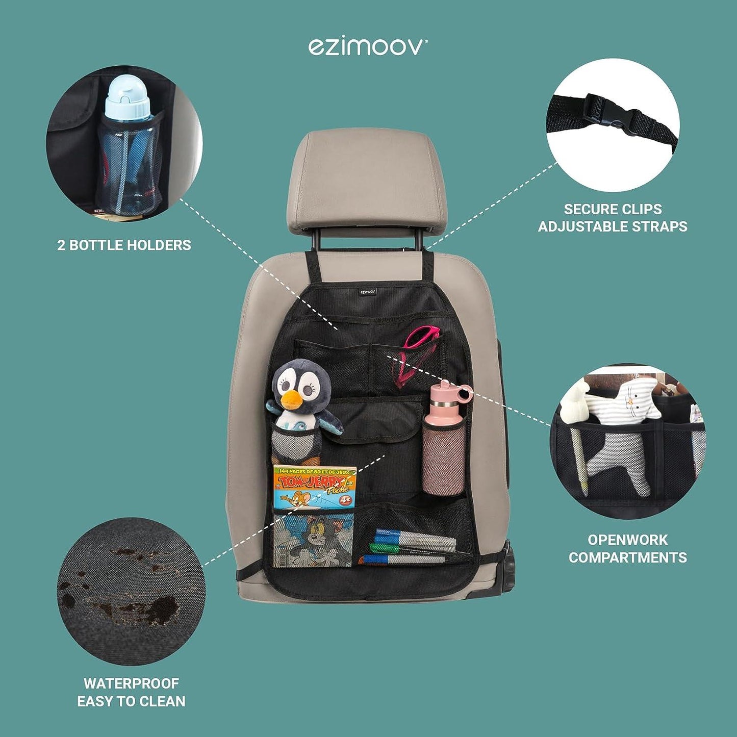 Ezimoov Travel plus autós ülésvédő háttámlára