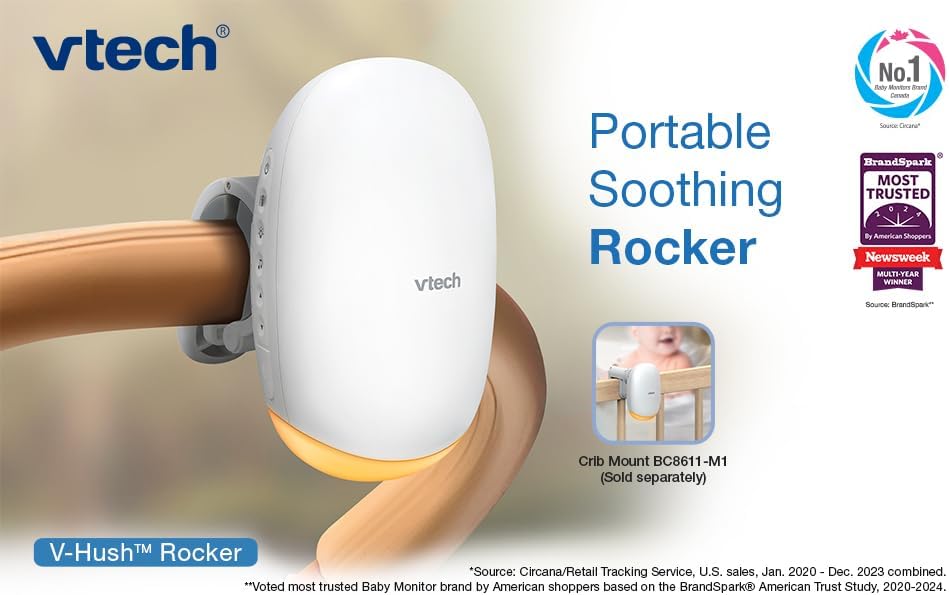 V-Hush™ Rocker – Hang- és Mozgásalapú Babakocsi-Ringató